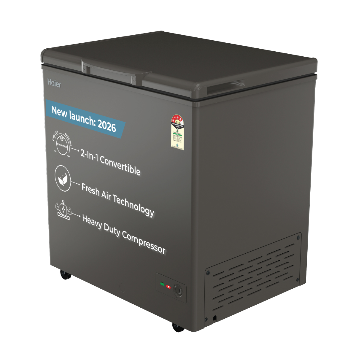 Haier Deep Freezer 235L Hard Top Convertible Single Door (Titanium)
